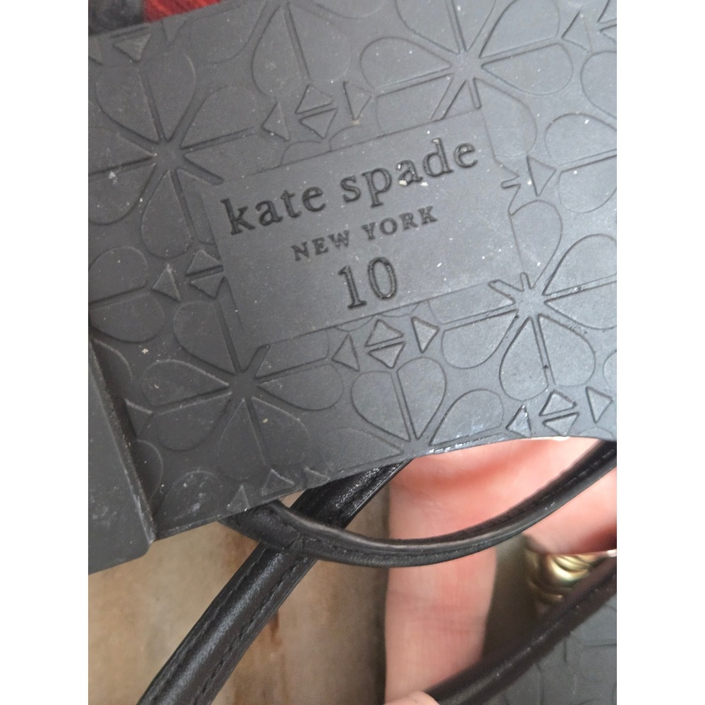 Kate Spade New York Black Pink Thong Flip Flop Sandals Flat Logo Womens 10 - Picture 7 of 8